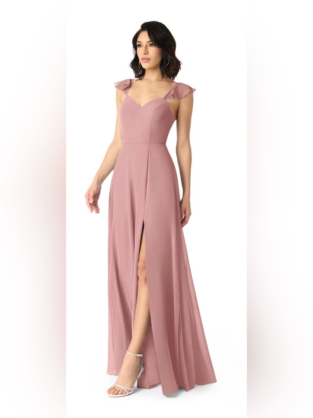 Azazie Everett Dusty Rose Chiffon Dress